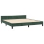 Estructura cama con cabecero terciopelo verde oscuro 160x200 cm de , Camas y somieres - Ref: Foro24-3125766, Precio: 248,32 €...