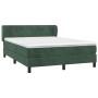 Cama box spring con colchón terciopelo verde oscuro 140x190 cm de , Camas y somieres - Ref: Foro24-3127490, Precio: 461,03 €,...