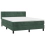 Cama box spring con colchón terciopelo verde oscuro 140x190 cm de , Camas y somieres - Ref: Foro24-3130958, Precio: 465,66 €,...