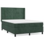 Cama box spring con colchón terciopelo verde oscuro 140x200 cm de , Camas y somieres - Ref: Foro24-3132684, Precio: 567,11 €,...