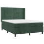 Cama box spring con colchón terciopelo verde oscuro 140x200 cm de , Camas y somieres - Ref: Foro24-3132684, Precio: 567,11 €,...