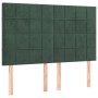 Cama box spring con colchón terciopelo verde oscuro 140x200 cm de , Camas y somieres - Ref: Foro24-3132684, Precio: 567,11 €,...