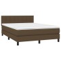 Cama box spring colchón luces LED tela marrón oscuro 140x190 cm de , Camas y somieres - Ref: Foro24-3133152, Precio: 448,92 €...