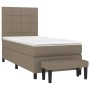 Cama box spring con colchón tela gris taupe 80x200 cm de , Camas y somieres - Ref: Foro24-3136553, Precio: 385,07 €, Descuent...