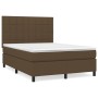 Cama box spring con colchón tela marrón oscuro 140x200 cm de , Camas y somieres - Ref: Foro24-3141780, Precio: 520,63 €, Desc...