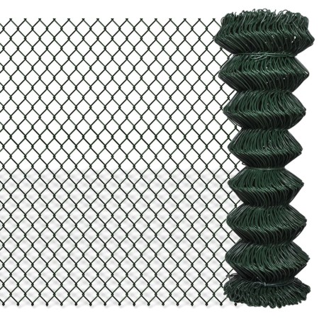 Green steel wire mesh fence 1.25x15 m by , fence panels - Ref: Foro24-140345, Price: 71,40 €, Discount: %