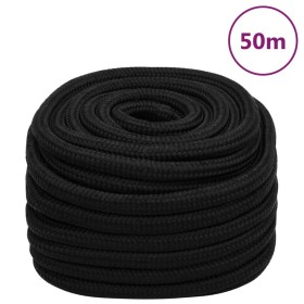 Black polyester work rope 25 mm 50 m by , Ropes and metal cords - Ref: Foro24-152844, Price: 167,99 €, Discount: %