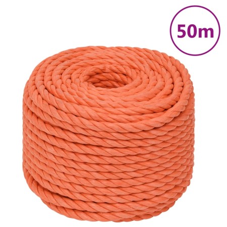 Orange polypropylene work rope 24 mm 50 m by , Ropes and metal cords - Ref: Foro24-152955, Price: 84,53 €, Discount: %