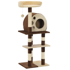 Katzenkratzbaum mit Sisalpfosten 127 cm beige und braun von , Katzenmöbel - Ref: Foro24-170628, Preis: 72,89 €, Rabatt: %