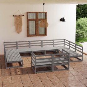 11-piece solid pine wood garden furniture set by , Garden sets - Ref: Foro24-3076211, Price: 833,99 €, Discount: %