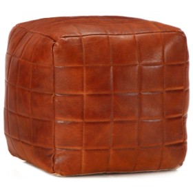 Brown pouf 40x40x40 cm genuine goat leather by , Ottomans - Ref: Foro24-248135, Price: 132,99 €, Discount: %