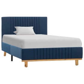 Blue fabric bed frame 100x200 cm by , Beds and slatted bases - Ref: Foro24-286632, Price: 202,99 €, Discount: %