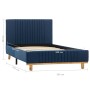 Blue fabric bed frame 100x200 cm by , Beds and slatted bases - Ref: Foro24-286632, Price: 202,46 €, Discount: %