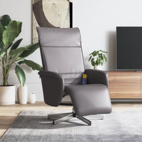 Reclining massage armchair with footrest in gray synthetic leather by , Armchairs - Ref: Foro24-356651, Price: 185,18 €, Disc...