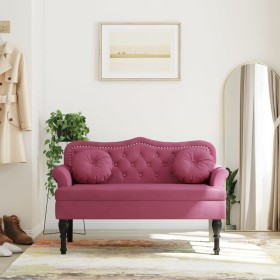 Bench with red velvet cushions 120.5x65x75 cm by , Banks - Ref: Foro24-372144, Price: 186,59 €, Discount: %