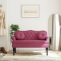 Bench with red velvet cushions 120.5x65x75 cm by , Banks - Ref: Foro24-372144, Price: 186,59 €, Discount: %