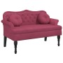 Bench with red velvet cushions 120.5x65x75 cm by , Banks - Ref: Foro24-372144, Price: 186,59 €, Discount: %