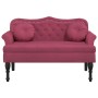 Bench with red velvet cushions 120.5x65x75 cm by , Banks - Ref: Foro24-372144, Price: 186,59 €, Discount: %