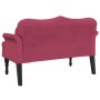 Banco con cojines terciopelo rojo tinto 120,5x65x75 cm de , Bancos - Ref: Foro24-372144, Precio: 186,59 €, Descuento: %