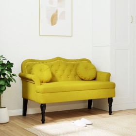 Banco con cojines terciopelo amarillo 120,5x65x75 cm de , Bancos - Ref: Foro24-372146, Precio: 186,59 €, Descuento: %