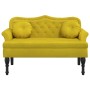 Banco con cojines terciopelo amarillo 120,5x65x75 cm de , Bancos - Ref: Foro24-372146, Precio: 186,59 €, Descuento: %