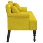 Banco con cojines terciopelo amarillo 120,5x65x75 cm de , Bancos - Ref: Foro24-372146, Precio: 186,59 €, Descuento: %