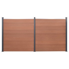 Brown WPC fence panel set 353x186 cm by , fence panels - Ref: Foro24-3211830, Price: 741,25 €, Discount: %