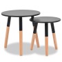 Set of side tables 2 units solid black pine wood by vidaXL, Side tables - Ref: Foro24-244735, Price: 61,98 €, Discount: %