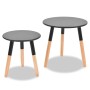 Set of side tables 2 units solid black pine wood by vidaXL, Side tables - Ref: Foro24-244735, Price: 61,98 €, Discount: %