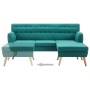 L-shaped sofa upholstered in green fabric 171.5x138x81.5 cm by , Sofas - Ref: Foro24-247023, Price: 415,01 €, Discount: %