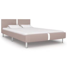 Estructura de cama de cuero sintético capuchino 120x200 cm de , Camas y somieres - Ref: Foro24-280842, Precio: 154,99 €, Desc...