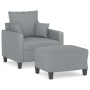 Armchair with stool light gray fabric 60 cm by , Sofas - Ref: Foro24-3201081, Price: 214,22 €, Discount: %