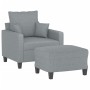 Armchair with stool light gray fabric 60 cm by , Sofas - Ref: Foro24-3201081, Price: 214,22 €, Discount: %