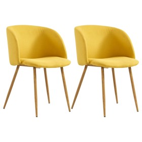 Sillas de comedor 2 unidades tela amarillo de , Sillas de comedor - Ref: Foro24-282604, Precio: 178,31 €, Descuento: %