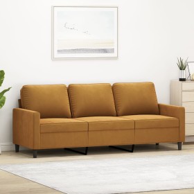 3-Sitzer-Sofa aus braunem Samt, 180 cm von , Sofas - Ref: Foro24-348762, Preis: 249,09 €, Rabatt: %