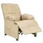 Relaxation armchair in cream-colored synthetic suede leather by , Armchairs - Ref: Foro24-324051, Price: 128,15 €, Discount: %