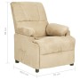 Relaxation armchair in cream-colored synthetic suede leather by , Armchairs - Ref: Foro24-324051, Price: 128,15 €, Discount: %