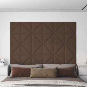 Wall panels 12 pcs brown fabric 30x30 cm 0.54 m² by , Wall covering - Ref: Foro24-343931, Price: 28,99 €, Discount: %