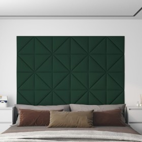 Wall panels 12 pcs dark green fabric 30x30 cm 0.54 m² by , Wall covering - Ref: Foro24-343933, Price: 33,30 €, Discount: %