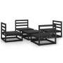 5-piece garden furniture set with black pine wood cushions by , Garden sets - Ref: Foro24-3075268, Price: 301,73 €, Discount: %