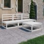 4-piece garden lounge set white solid pine wood by , Garden sets - Ref: Foro24-3075305, Price: 227,61 €, Discount: %