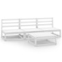 4-piece garden lounge set white solid pine wood by , Garden sets - Ref: Foro24-3075305, Price: 227,61 €, Discount: %