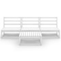 4-teiliges Garten-Lounge-Set aus weißem massivem Kiefernholz von , Gartensets - Ref: Foro24-3075305, Preis: 227,61 €, Rabatt: %