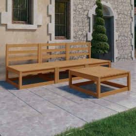 Muebles de jardín 4 piezas marrón miel madera madera de pino de , Conjuntos de jardín - Ref: Foro24-3075307, Precio: 211,12 €...