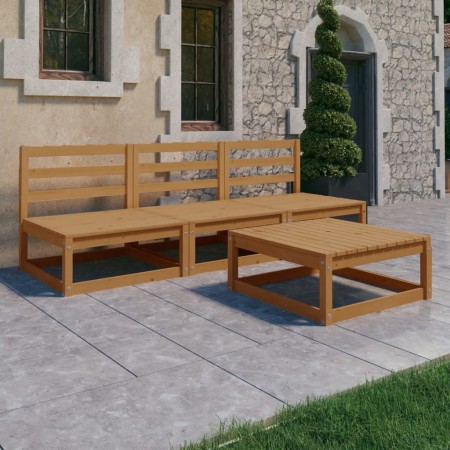 Garden furniture 4 pieces honey brown wood pine wood by , Garden sets - Ref: Foro24-3075307, Price: 211,12 €, Discount: %