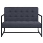 2-Sitzer-Sofa mit Stahlarmlehnen und dunkelgrauem Stoff von vidaXL, Sofas - Ref: Foro24-245525, Preis: 167,29 €, Rabatt: %