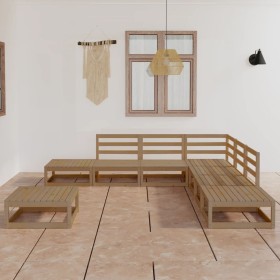 Garden furniture 8 pieces honey brown solid pine wood by , Garden sets - Ref: Foro24-3075512, Price: 430,99 €, Discount: %