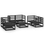 Garden furniture set 7 pieces black solid pine wood by , Garden sets - Ref: Foro24-3075448, Price: 440,67 €, Discount: %