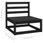 Garden furniture set 7 pieces black solid pine wood by , Garden sets - Ref: Foro24-3075573, Price: 428,56 €, Discount: %