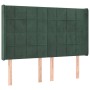 Headboard with dark green velvet ears 147x16x118/128cm by , Headboards and footboards - Ref: Foro24-3119631, Price: 121,02 €,...